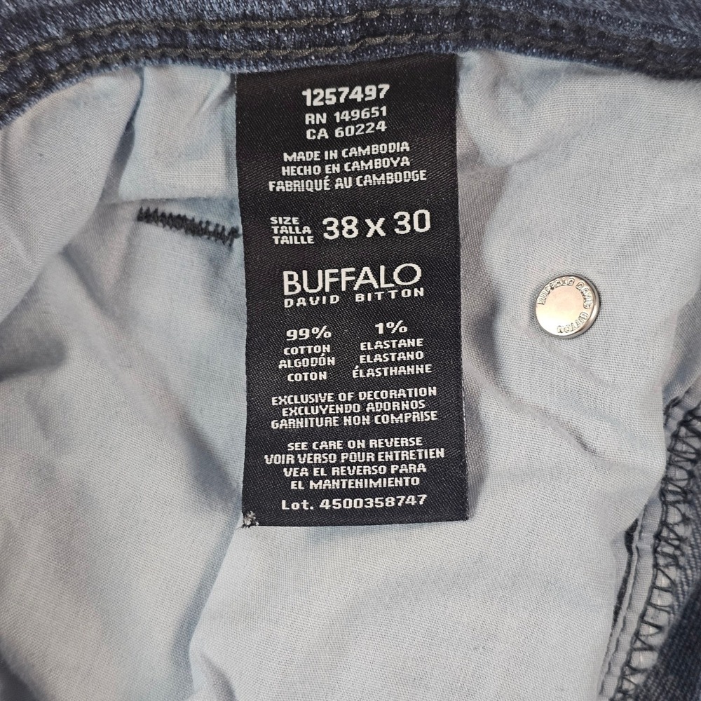 Buffalo David Bitton Jackson-X Straight Stretch Jeans Men 38x30 Medium Wash Blue - Picture 4 of 16